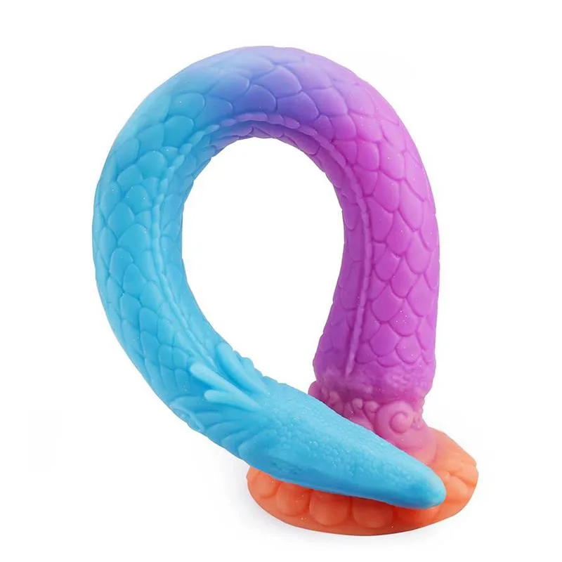 18.5 Inch Glow-In-The-Dark Long Tentacle & Snake Dildo Fantasy Anal Plug