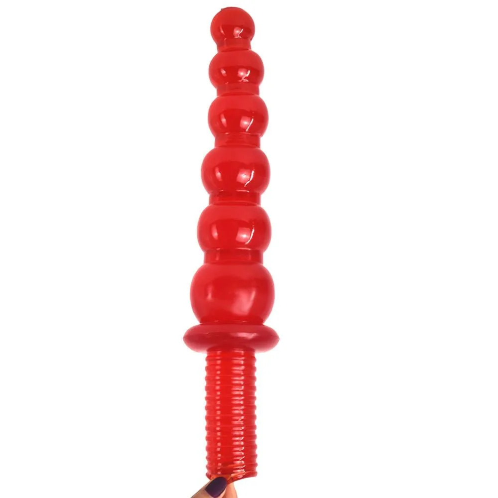 14 Inch Sword Anal Bead Dildo With Handle PVC Butt Plug